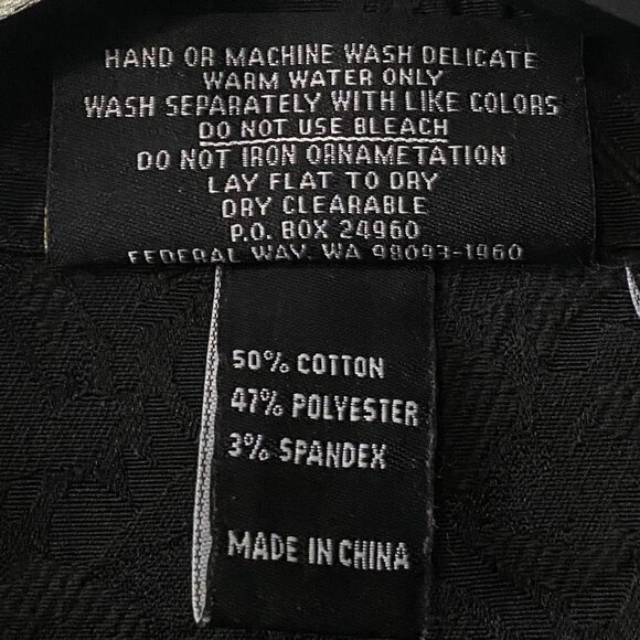 Christine Alexander Cotton Blend Rhinestone Button Black Textured Jacket - Picture 14 of 15